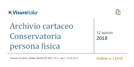 Visura Archivio Cartaceo Conservatoria